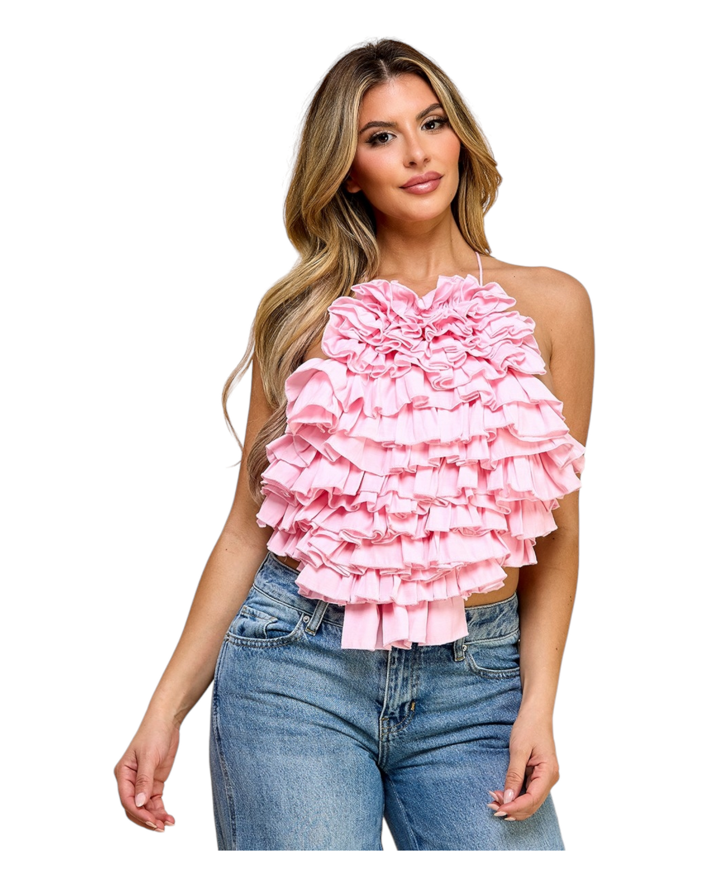 Rhianna Ruffle Top * available color is Black*