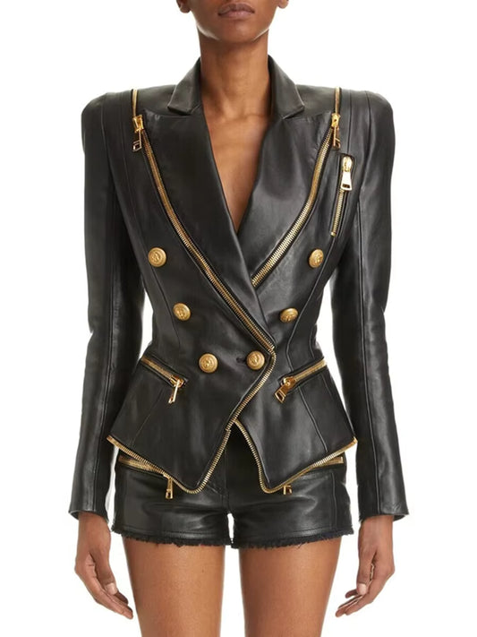 Fiona Faux Leather Motorcycle Jacket *Preorder* ETA 10/12