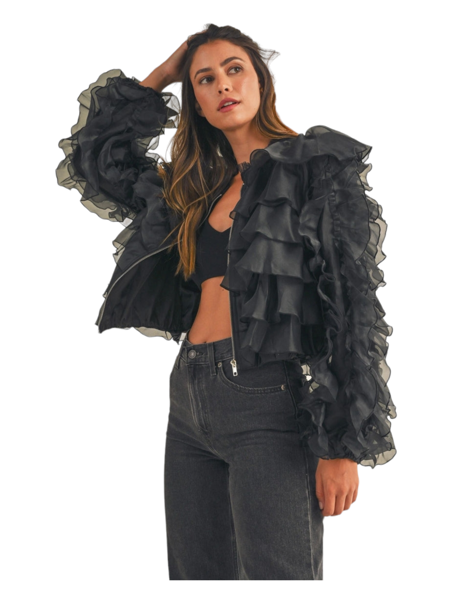 Rhianna Ruffled Bomber