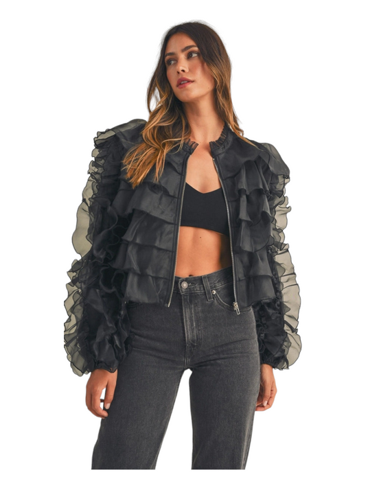 Rhianna Ruffled Bomber