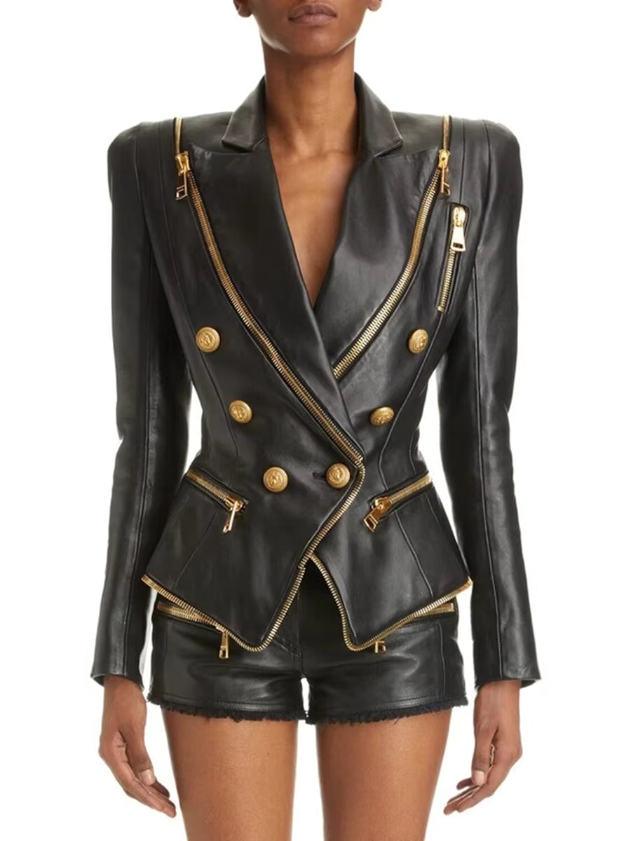 Fiona Faux Leather Motorcycle Jacket *Preorder* ETA 10/12