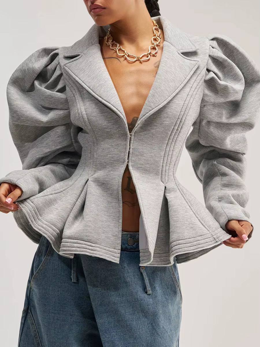 Ruche & Ruffle Puff Sleeve Jacket *PREORDER* ETA 10/9