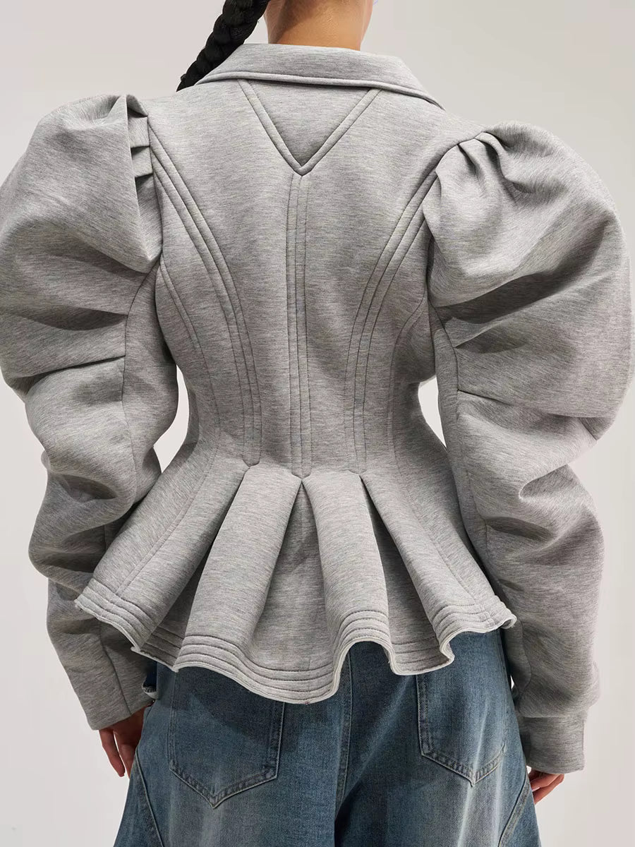 Ruche & Ruffle Puff Sleeve Jacket *PREORDER* ETA 10/9