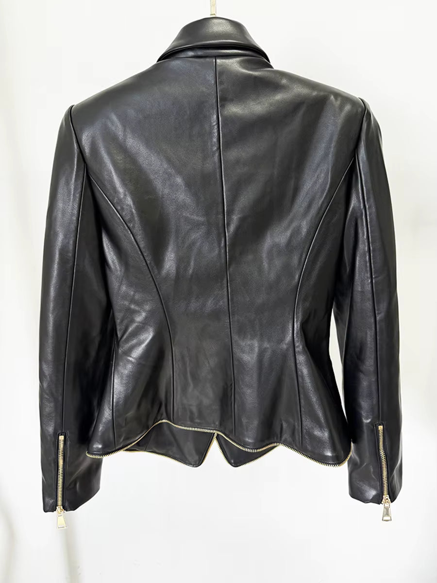 Fiona Faux Leather Motorcycle Jacket *Preorder* ETA 10/12