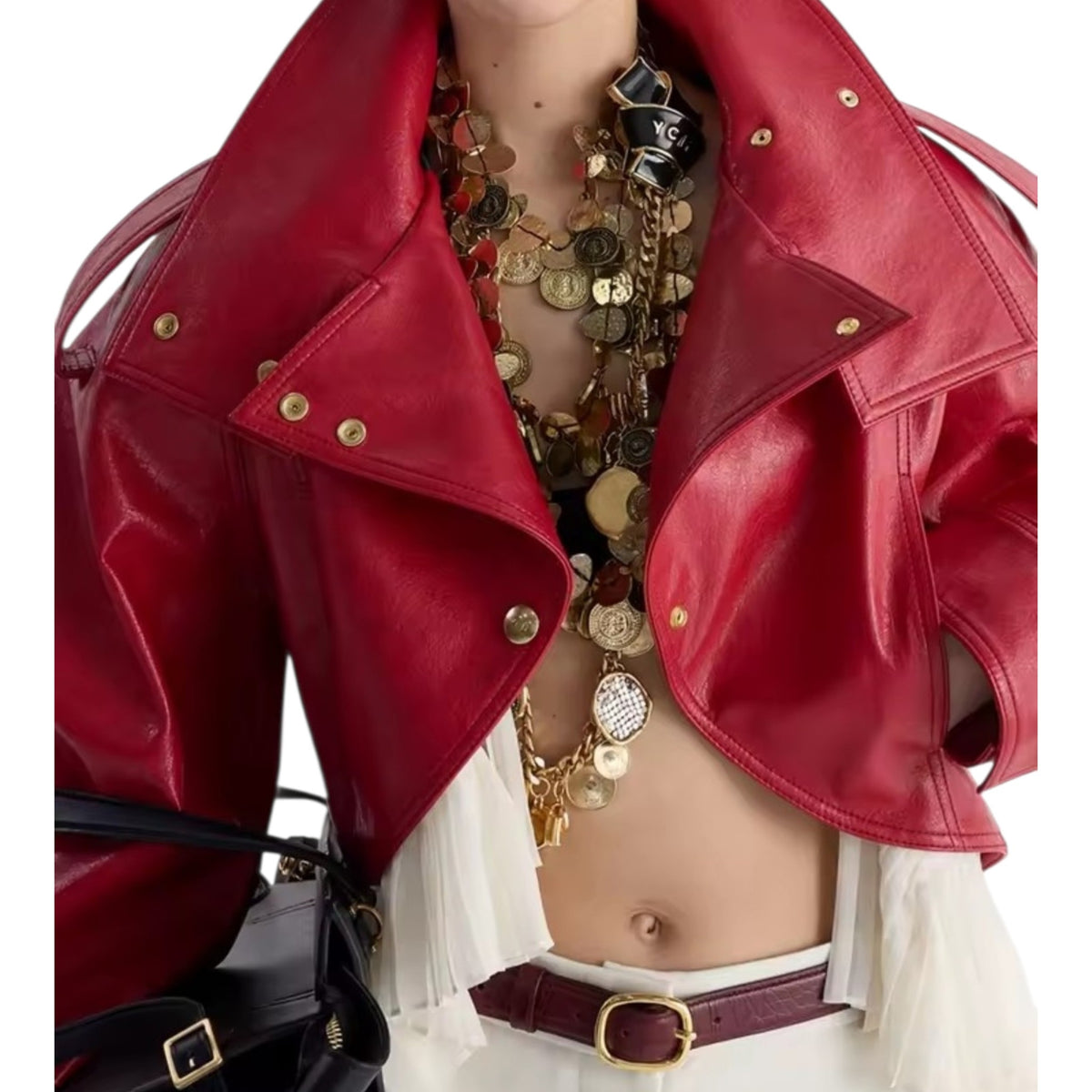 Fiona Faux Leather Crop Jacket *Preorder* ETA 10/1
