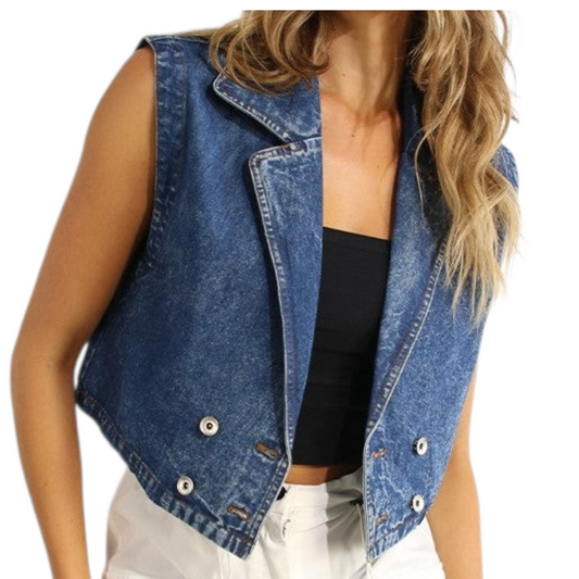 Double Down Denim Vest