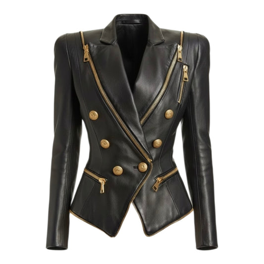 Fiona Faux Leather Motorcycle Jacket *Preorder* ETA 10/12