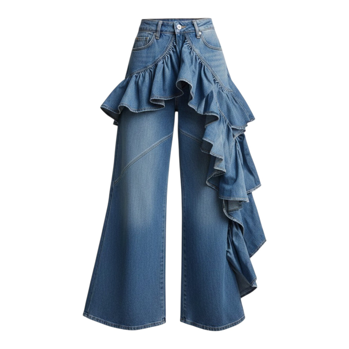 Ruffle My Denim Wide Leg Jeans *Preorder* ETA 10/12