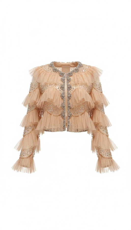 Holiday Hearts Rhinestone Ruffle Jacket *Preorder* ETA 10/14