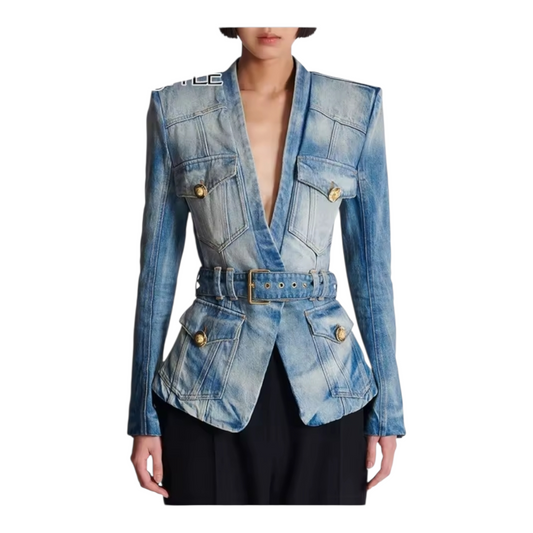 Distinctive Denim Blazer *Pre-Order* ETA 3/19